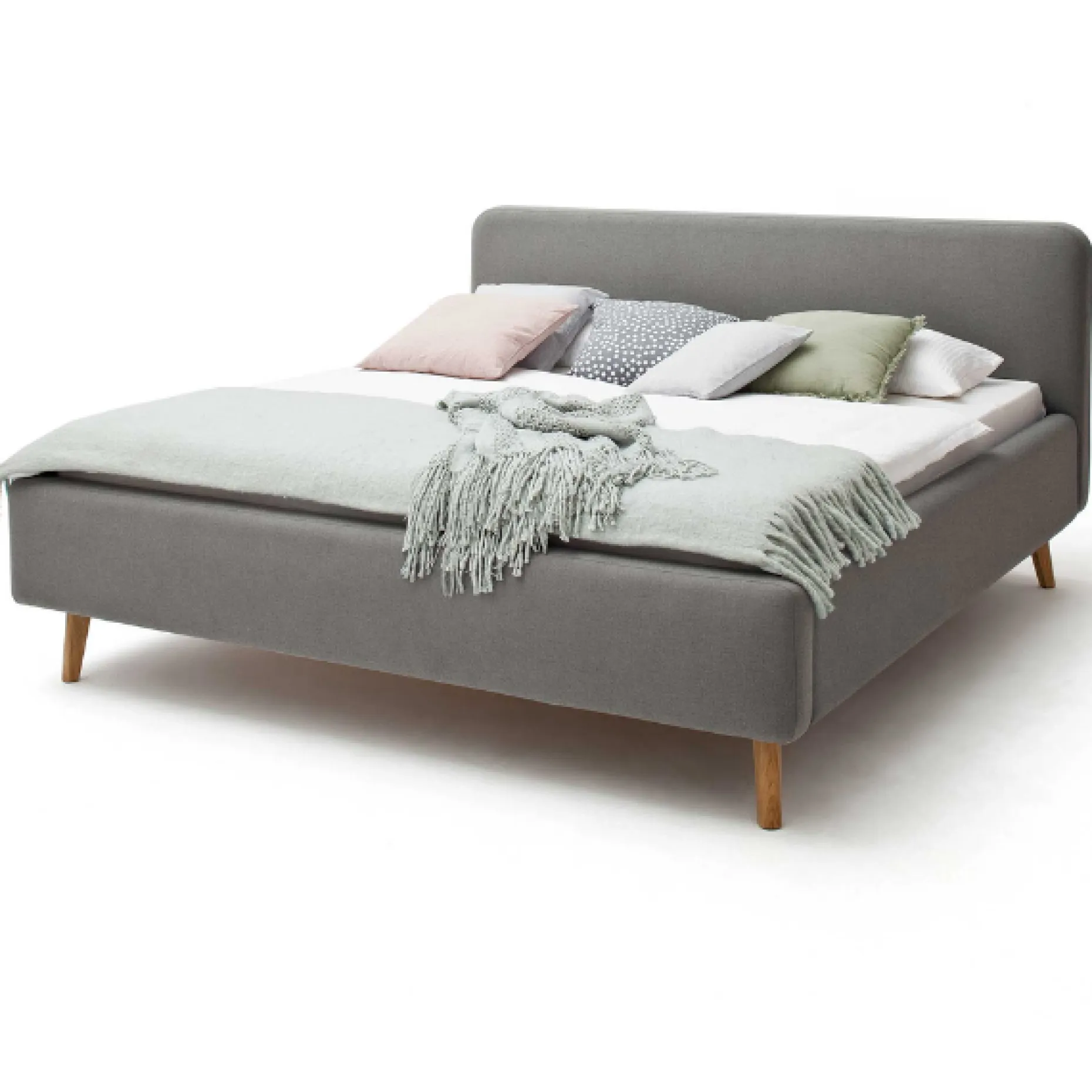 Doppelbett Tony 160x200cm mit Stauraum - grau