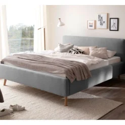 Doppelbett Tony 160x200cm mit Stauraum - grau