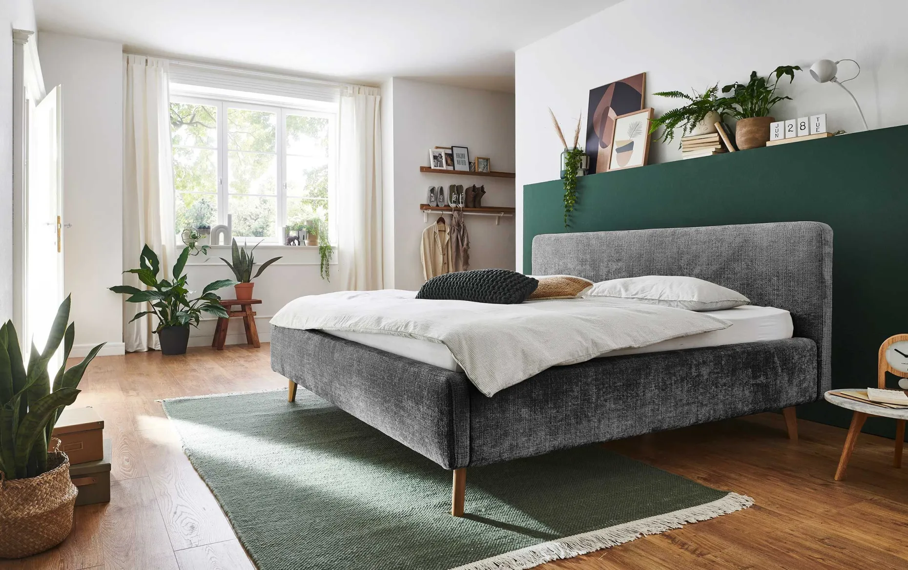 Doppelbett Younes 160x200cm mit Stauraum - anthrazit