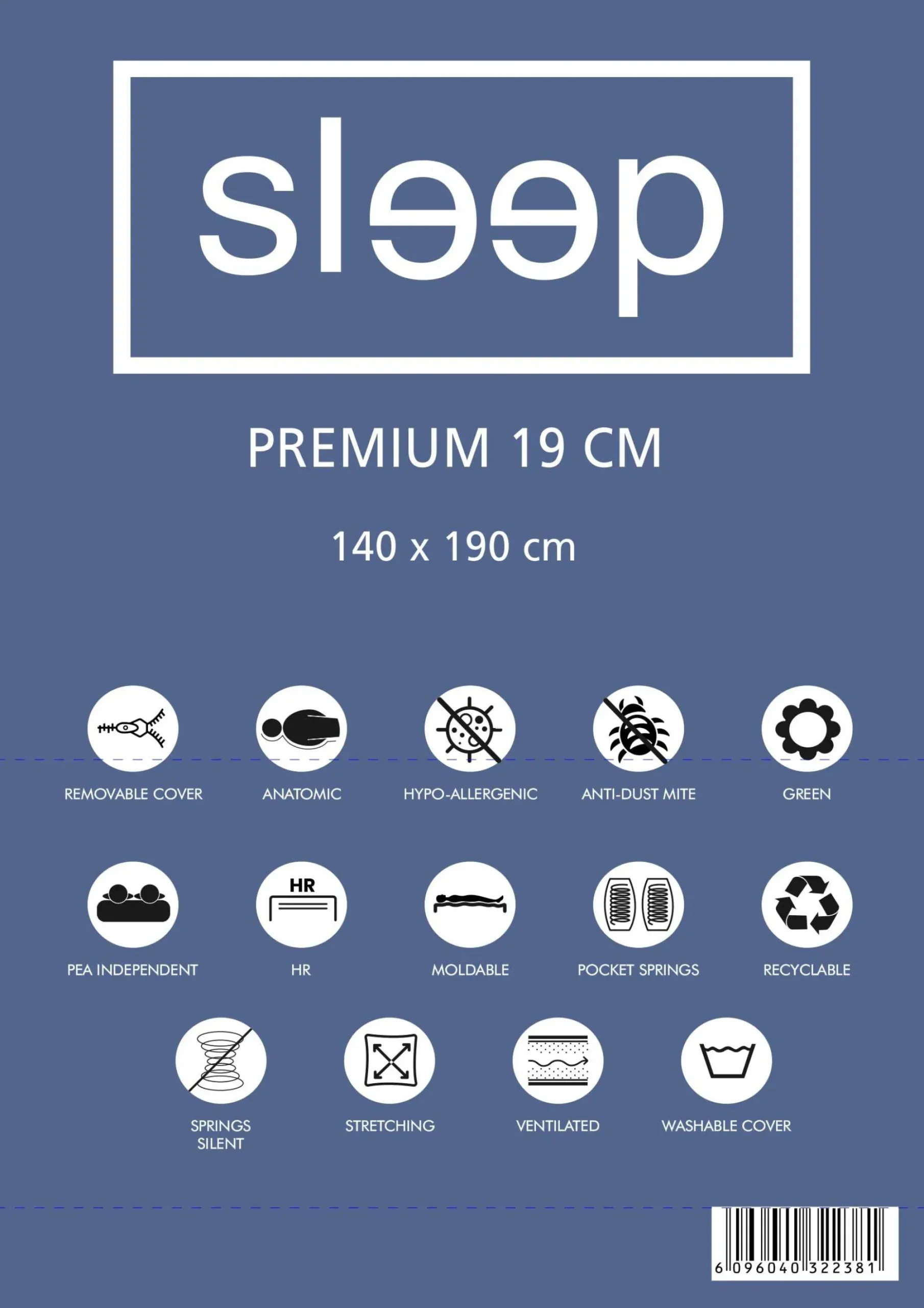 Doppelmatratze Premium Plus 140x190x19cm - Taschenfederkern