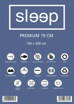 Doppelmatratze Premium Plus 160x200x19cm - Taschenfederkern
