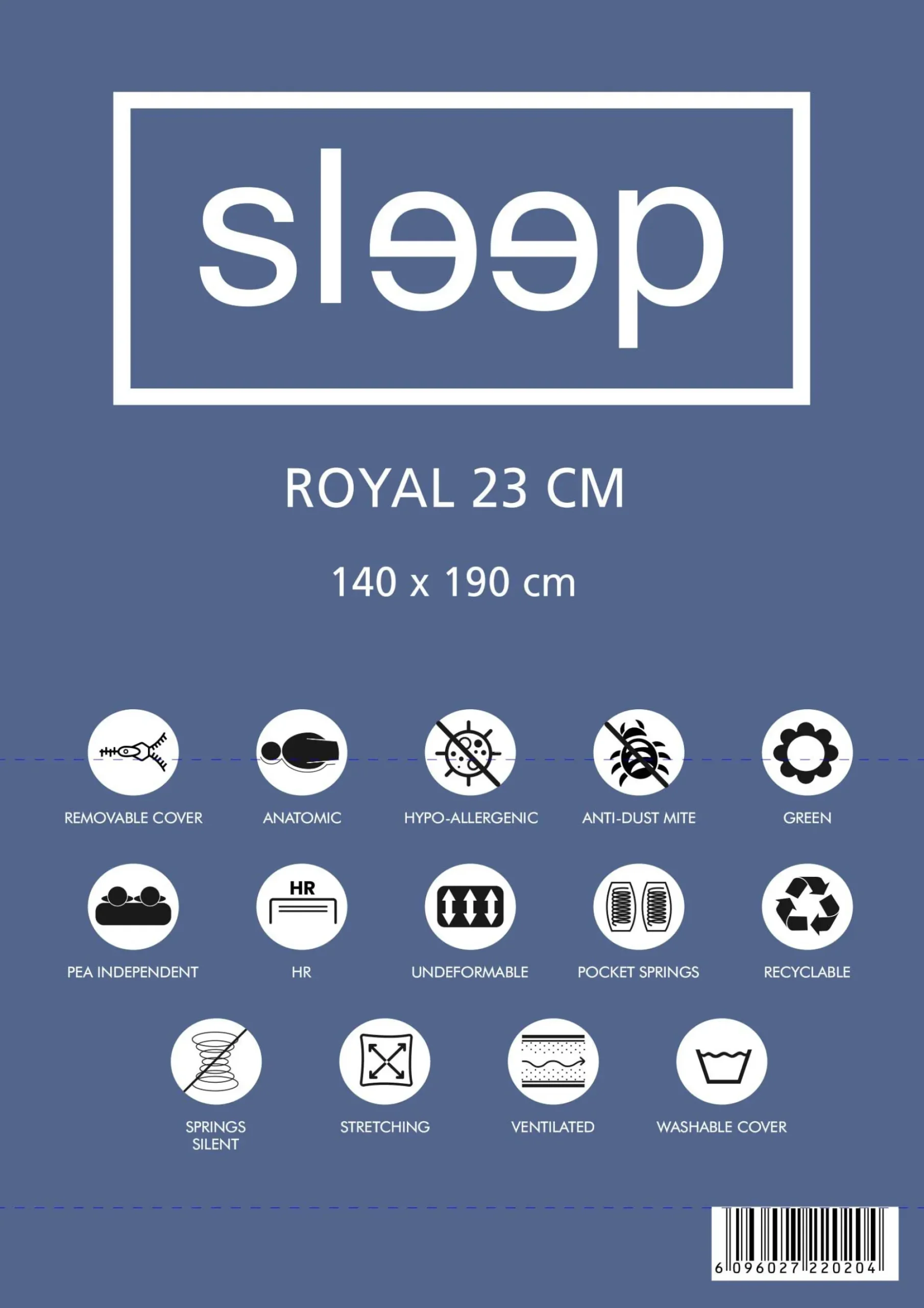 Doppelmatratze Royal 140x190x23cm - Taschenfederkern
