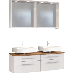 Held Doppelwaschtischschrank mit Spiegel Dasa 120cm 4 Schubladen -