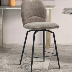 Rousseau Drehbarer Barhocker Lara | 48 x 56 x 103 cm | Sandfarbenes Design