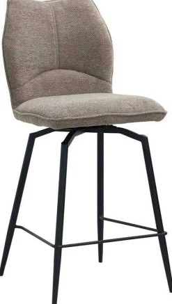 Rousseau Drehbarer Barhocker Lara | 48 x 56 x 103 cm | Sandfarbenes Design