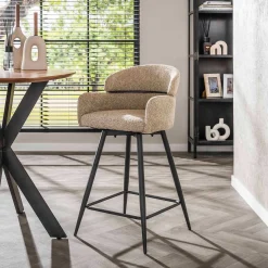 Emob Drehbarer Barhocker Rachida - 50x54x95cm - Bouclé-Stoff