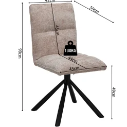 Rousseau Drehstuhl Jackson | 45 x 59 x 91 cm | Farbe Sand