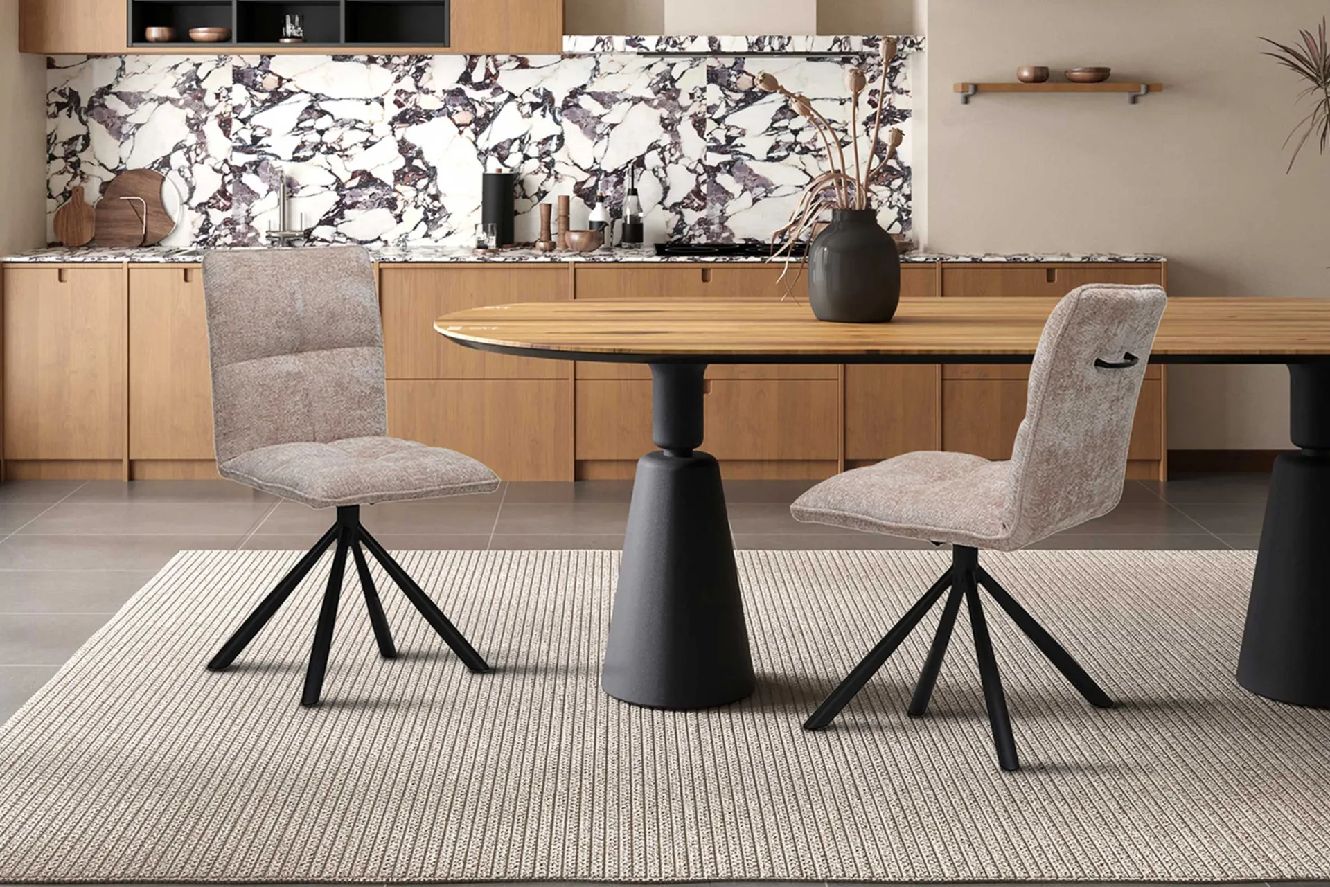 Rousseau Drehstuhl Jackson | 45 x 59 x 91 cm | Farbe Sand