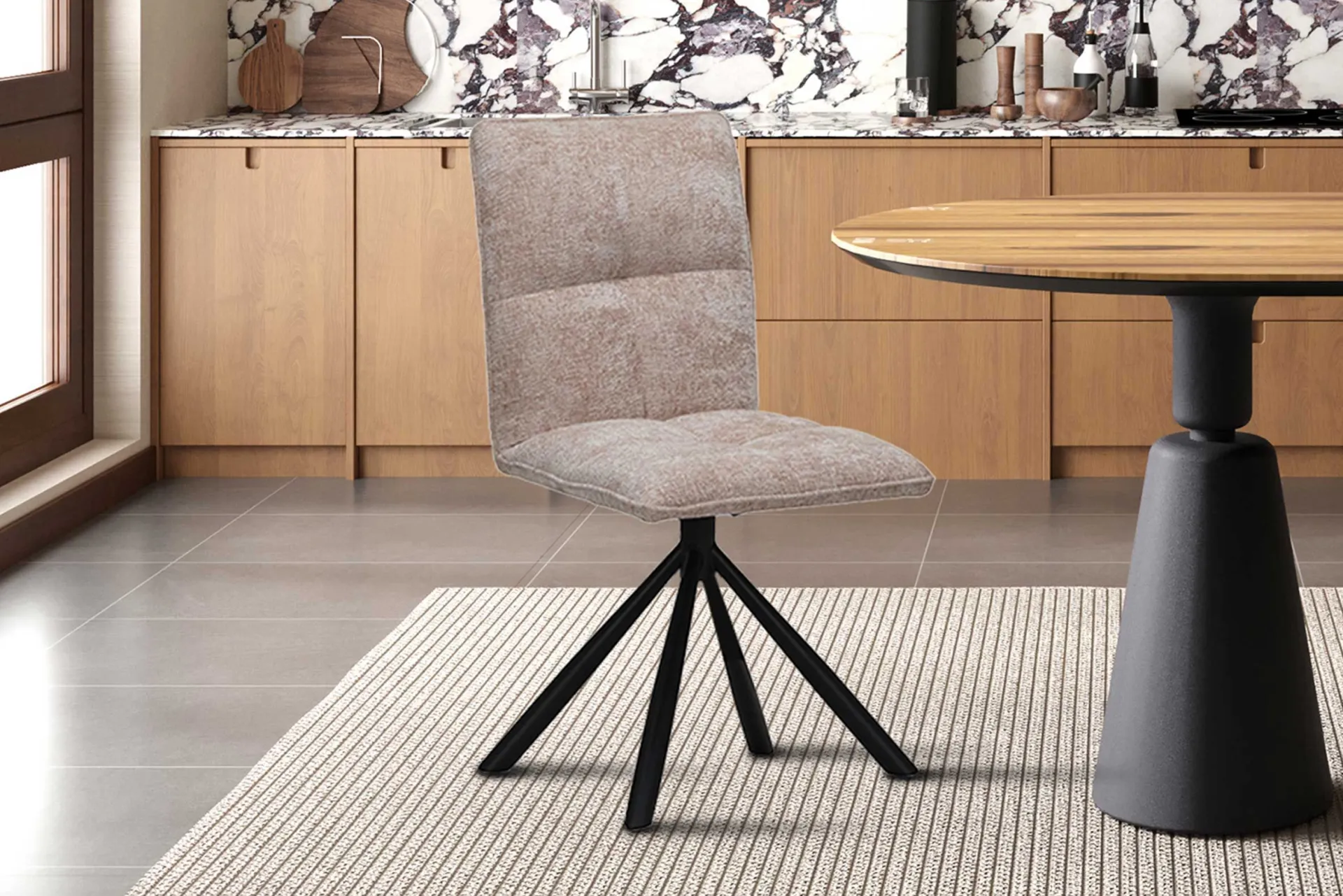 Rousseau Drehstuhl Jackson | 45 x 59 x 91 cm | Farbe Sand
