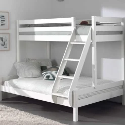 Dreifach-Etagenbett 3-Personen Holz - weiß
