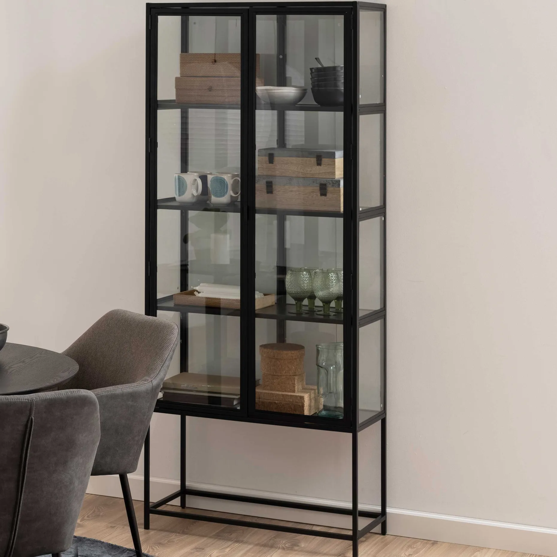 Dresser Dover 185cm 2 Türen - schwarz