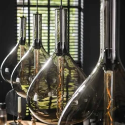 Emob Drizella Hängeleuchte 164 cm-Rauchglas