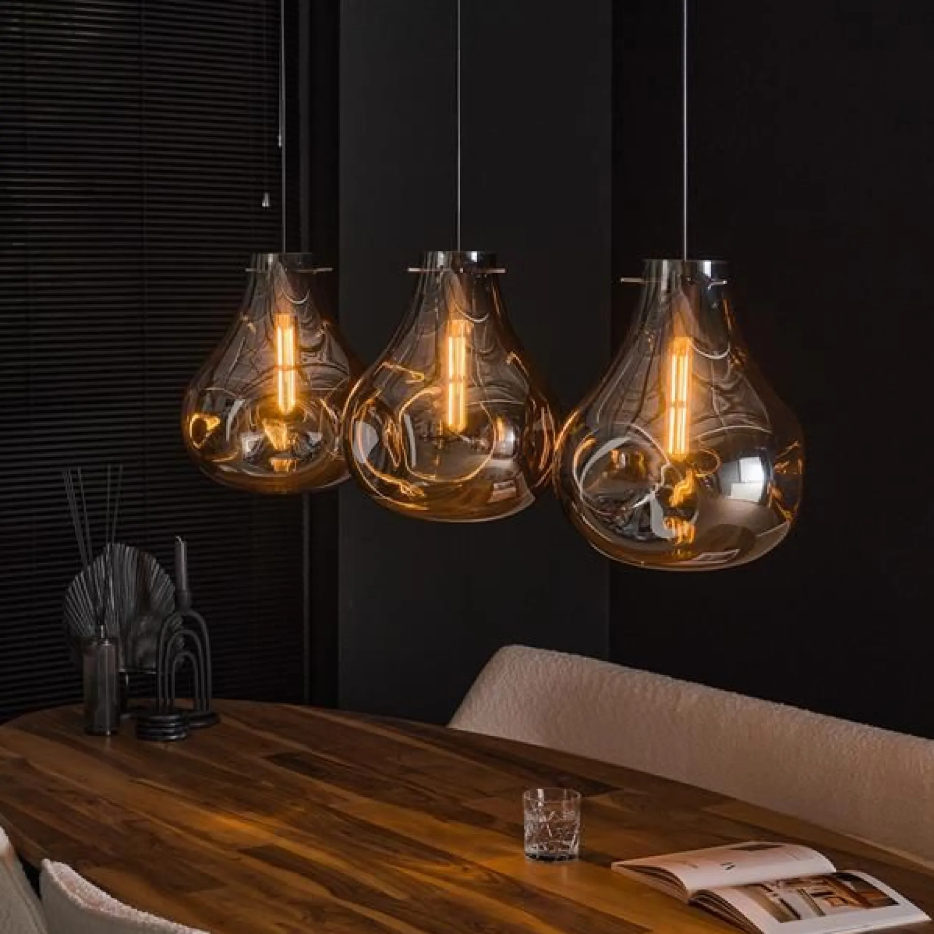 Emob Désirée Hängeleuchte 115 cm-Chromglas