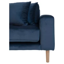 House Nordic Dunkeles Lido Lounge Sofa mit Kissen und Holzbeinen
