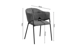 Rousseau Dunkeler Kordstuhl mit Metallbeinen | H-H 78 x B-L 54 x T-P 62 cm