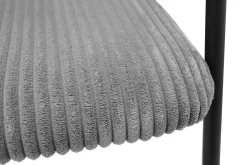 Rousseau Dunkeler Kordstuhl mit Metallbeinen | H-H 78 x B-L 54 x T-P 62 cm