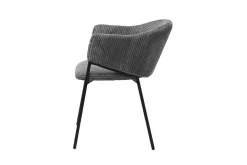 Rousseau Dunkeler Kordstuhl mit Metallbeinen | H-H 78 x B-L 54 x T-P 62 cm