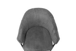 Rousseau Dunkeler Kordstuhl mit Metallbeinen | H-H 78 x B-L 54 x T-P 62 cm