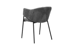 Rousseau Dunkeler Kordstuhl mit Metallbeinen | H-H 78 x B-L 54 x T-P 62 cm