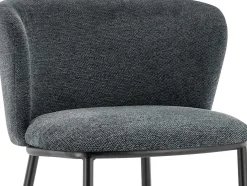 Rousseau Dunkelgrauer Stoff-Barhocker Arthur | Metallbeine | 88,5x53x50,5cm