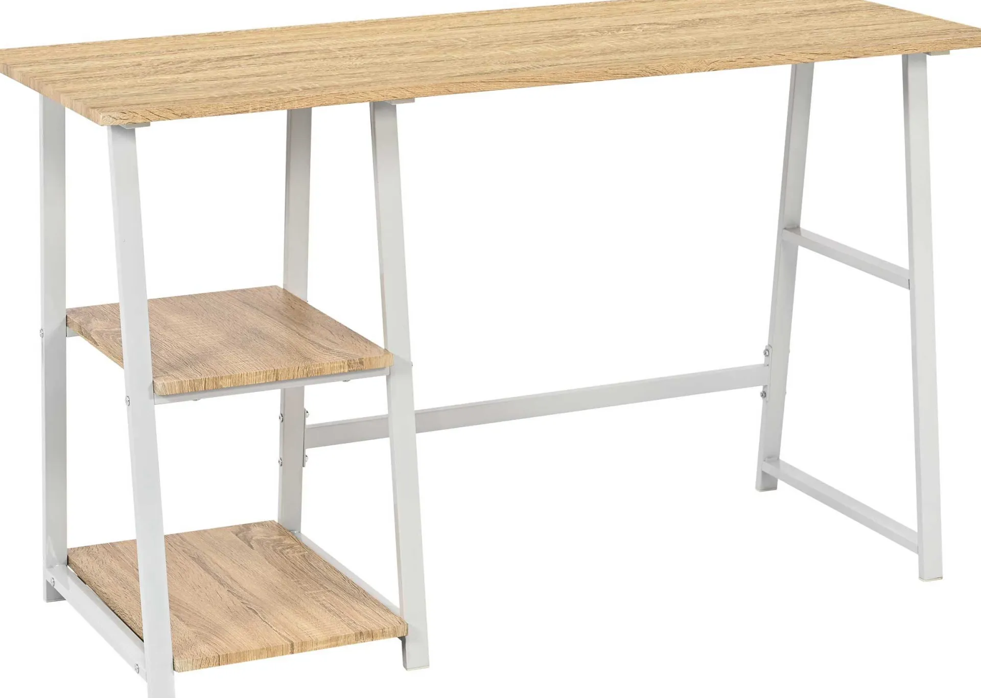 Kinder Emob Exclusive Dwayne Schreibtisch - 120x50x73cm - mit Stauraum - Eiche Dekor/Weiß