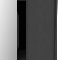 Ebony Schuhschrank 83x24x178cm - mit Spiegel - schwarz