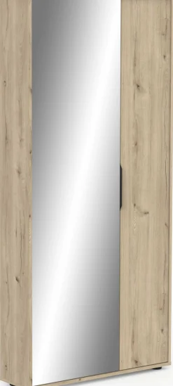 Ebony Schuhschrank 83x24x178cm - mit Spiegel - Eiche Dekor