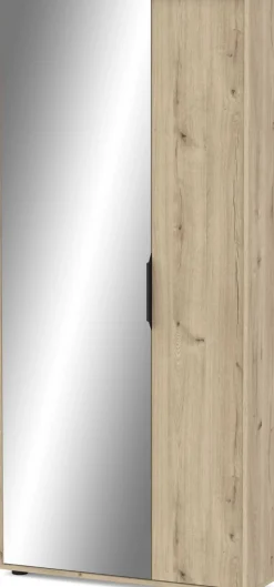 Ebony Schuhschrank 83x24x178cm - mit Spiegel - Eiche Dekor
