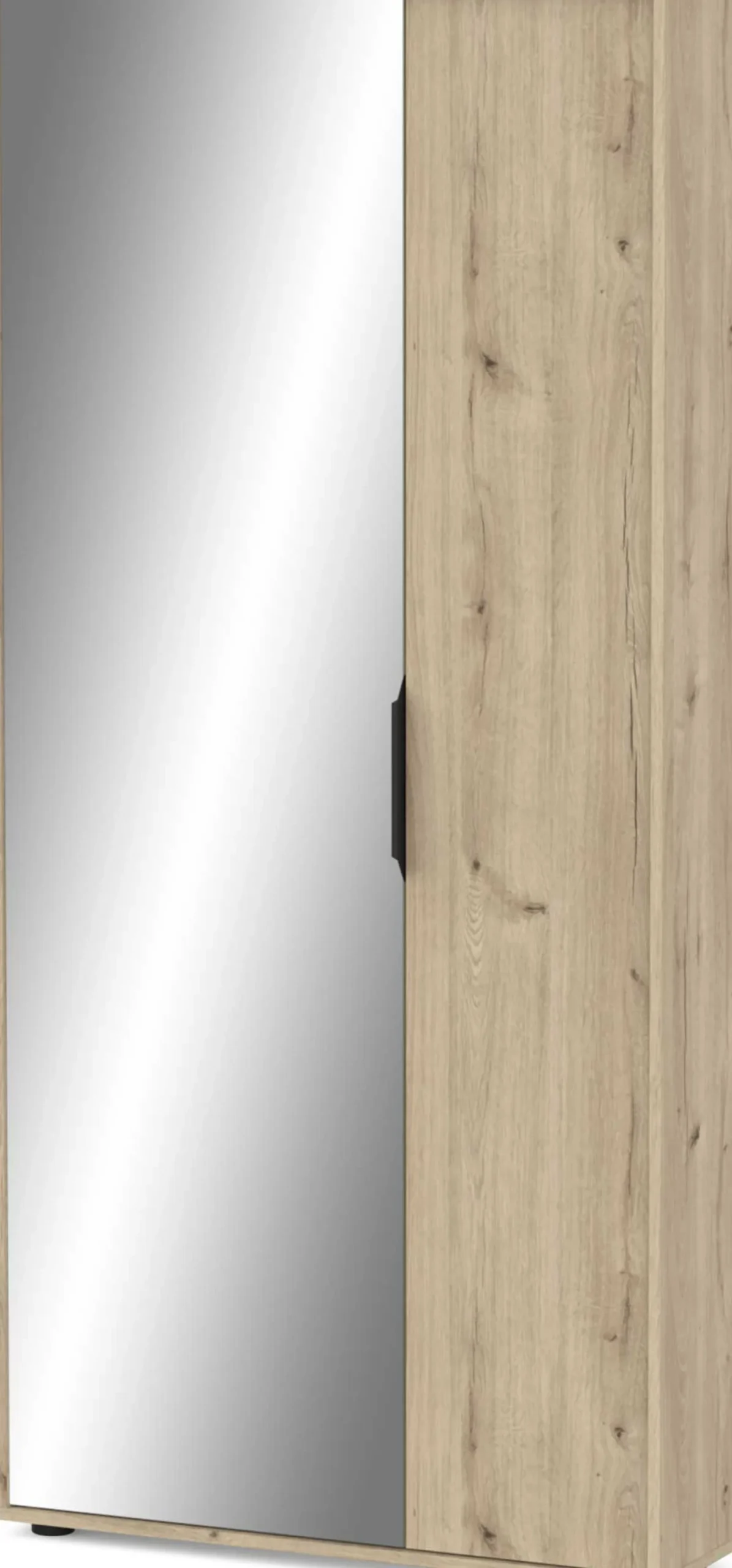 Ebony Schuhschrank 83x24x178cm - mit Spiegel - Eiche Dekor
