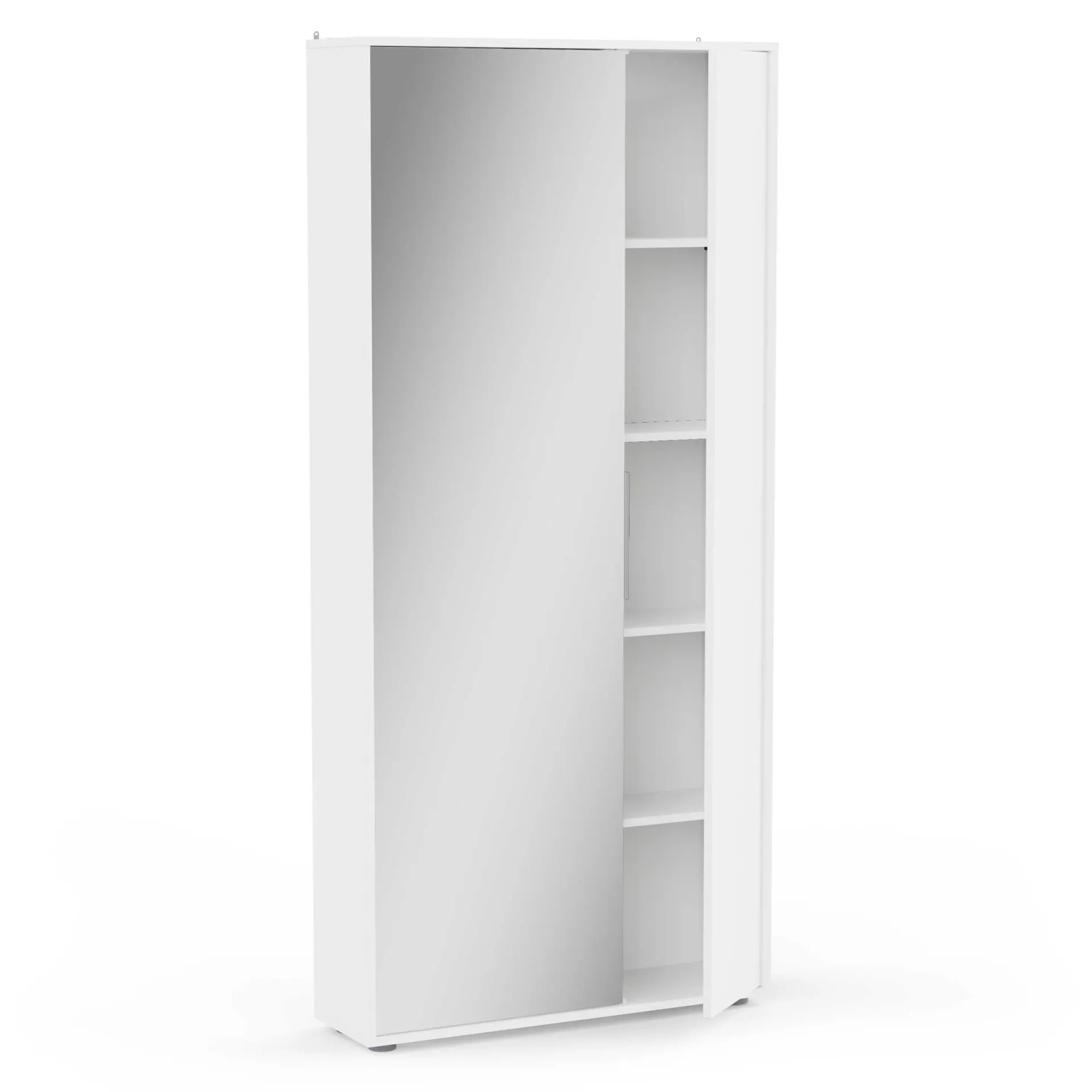 CBA Ebony Schuhschrank 83x24x178cm - mit Spiegel -