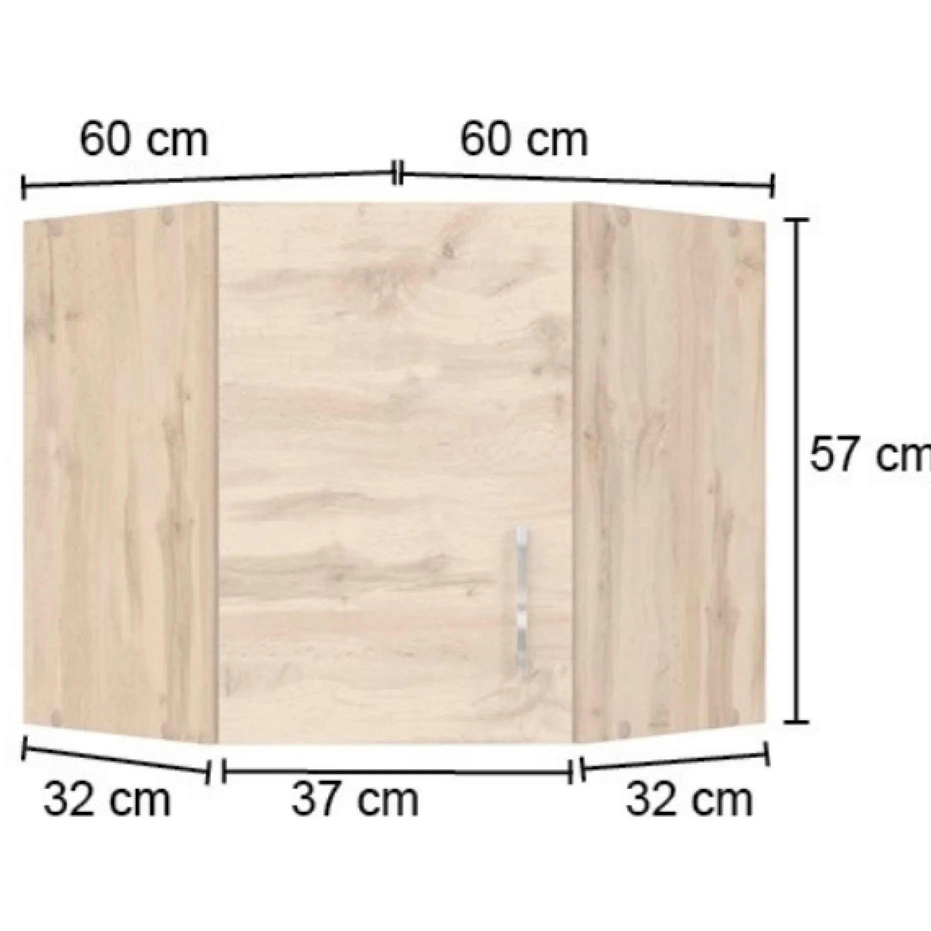 Eckschrank Sorrella 60cm 1 Tür - Anthrazit/Eiche