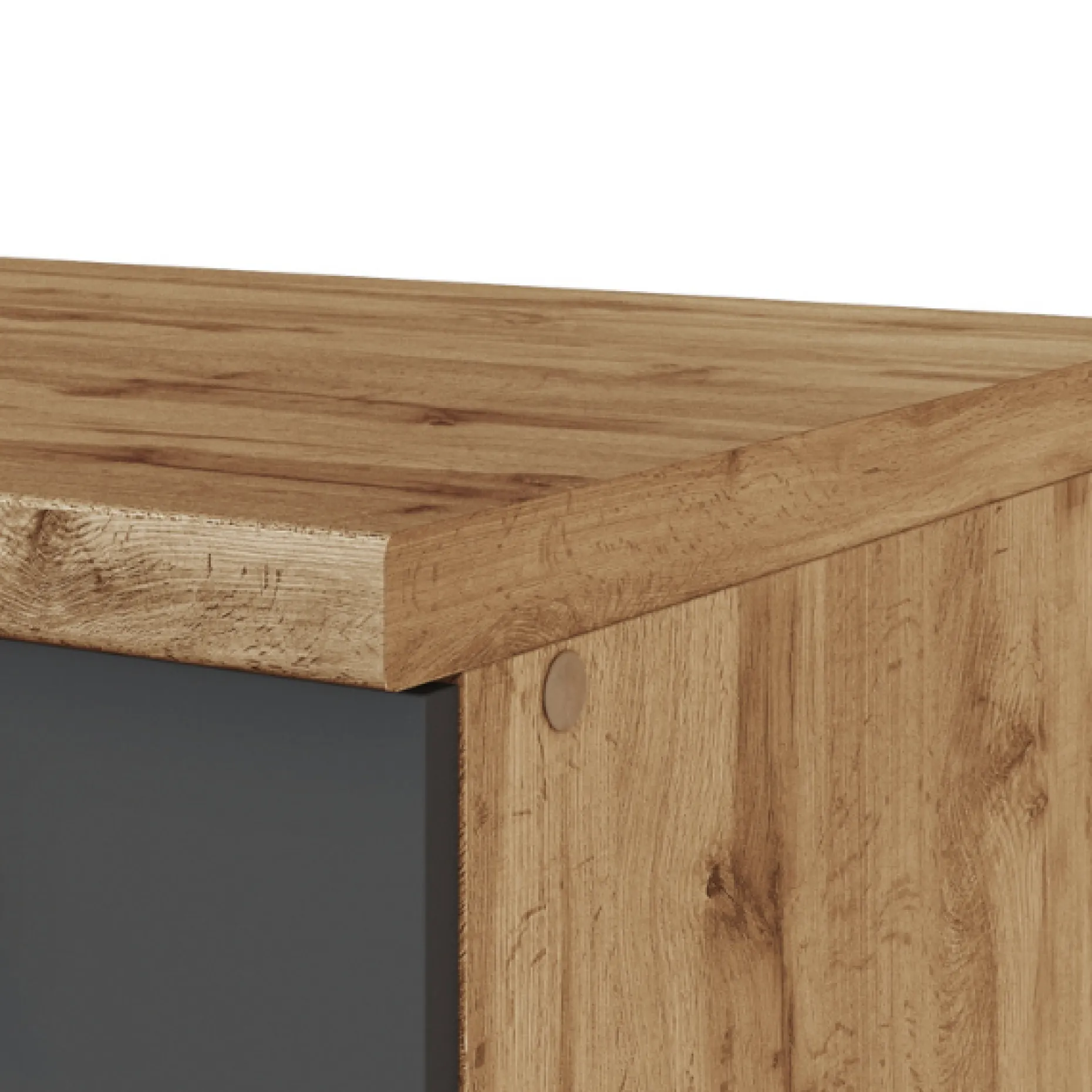 Eckschrank Sorrella 110cm 1 Tür - Anthrazit/Eiche
