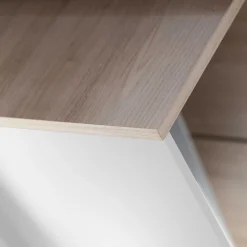 Gautier - Diagone Eckschreibtisch Magenta - weiß/Eiche Dekor