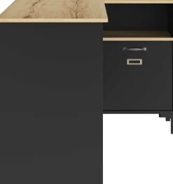 Gautier - Diagone Eckschreibtisch Manchester | 136 x 88 x 73 cm | Eiche Helvezia Design