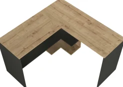 Emob Eckschreibtisch Stylo - 120x45x74cm - mit Stauraum - Eiche Dekor/anthrazit