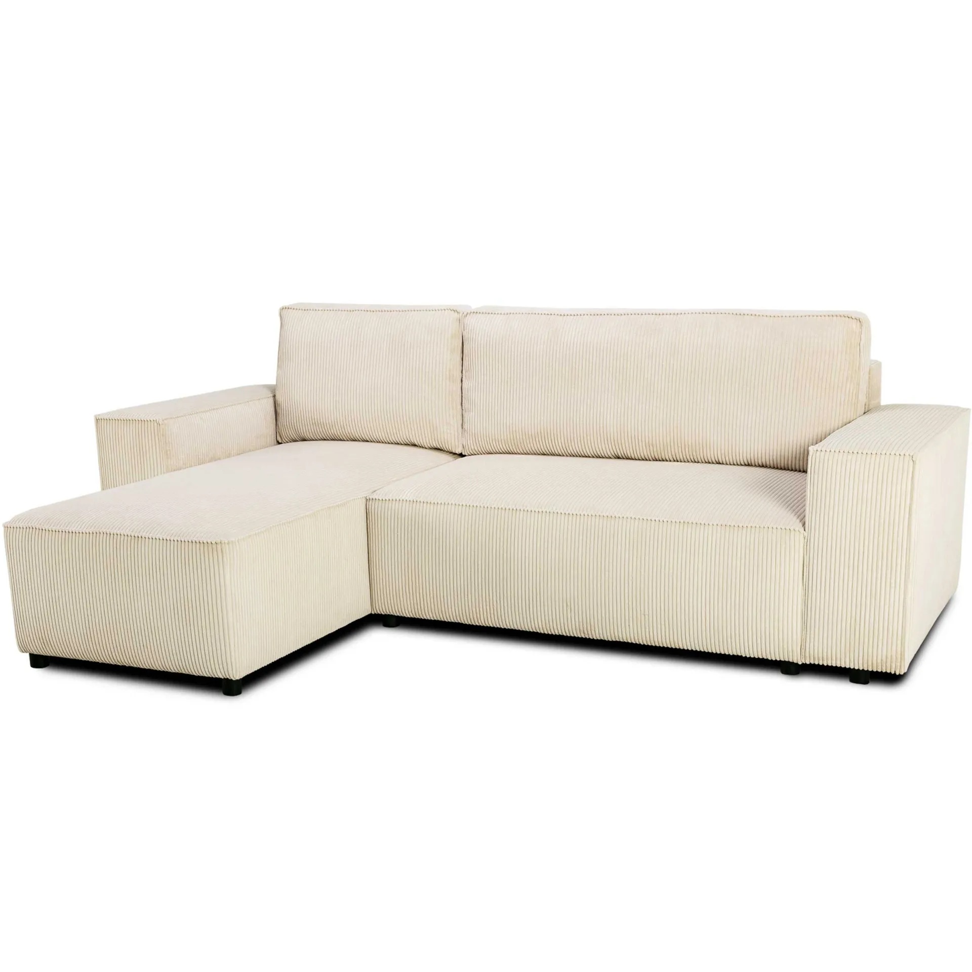 PGS Ecksofa Josh links - mit Stauraum - gerippter Samt
