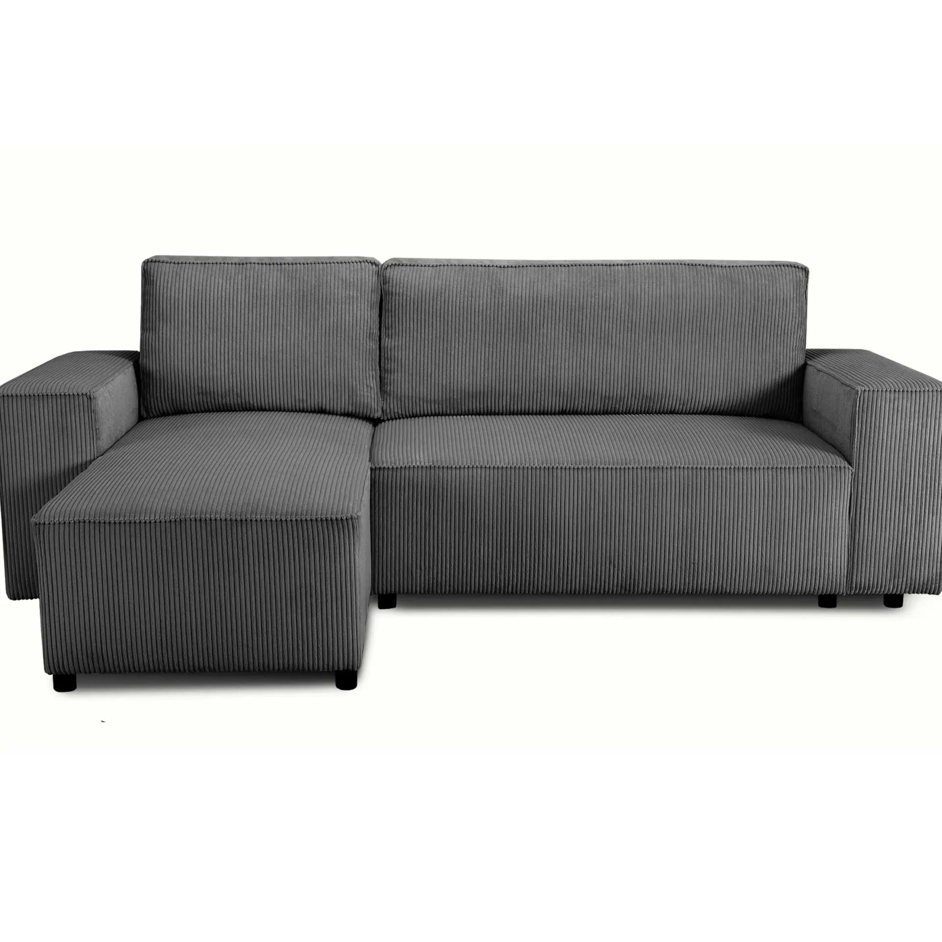 PGS Ecksofa Josh links - mit Stauraum - gerippter Samt