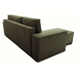 PGS Ecksofa Josh links - mit Stauraum - khakifarbener Rippensamt