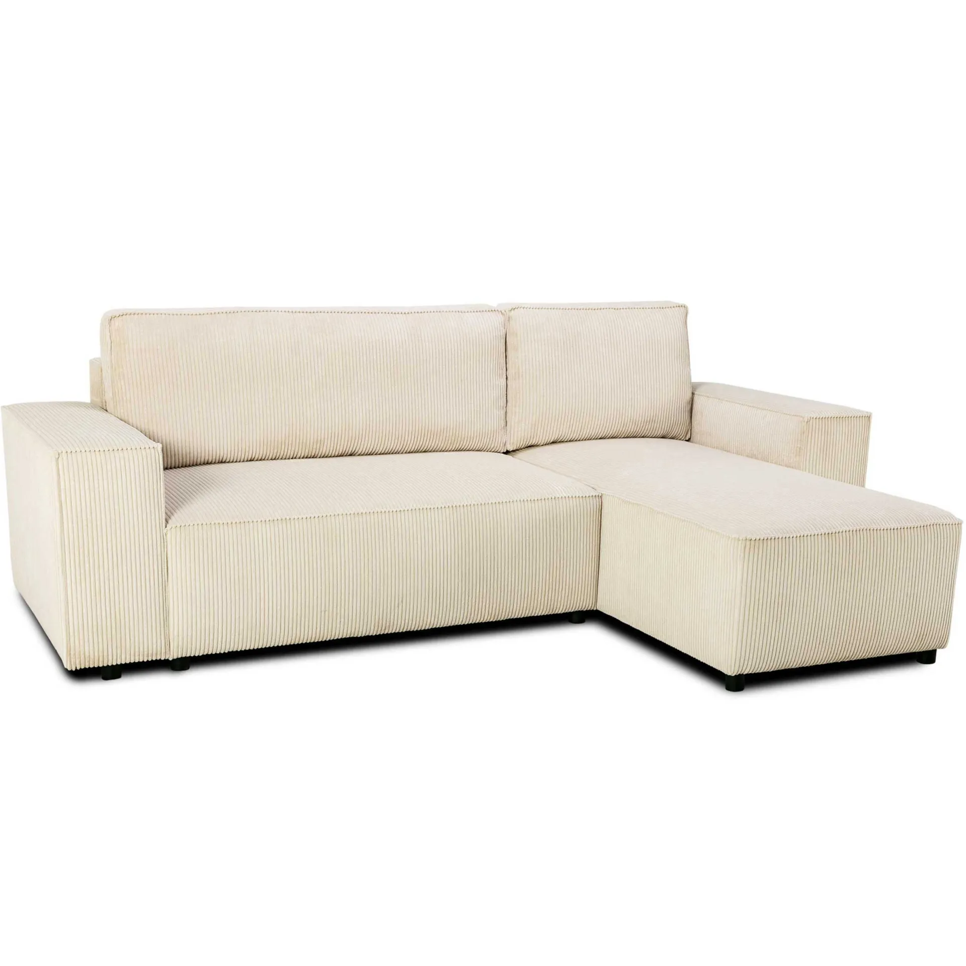 PGS Ecksofa Josh rechts - mit Stauraum - gerippter Samt