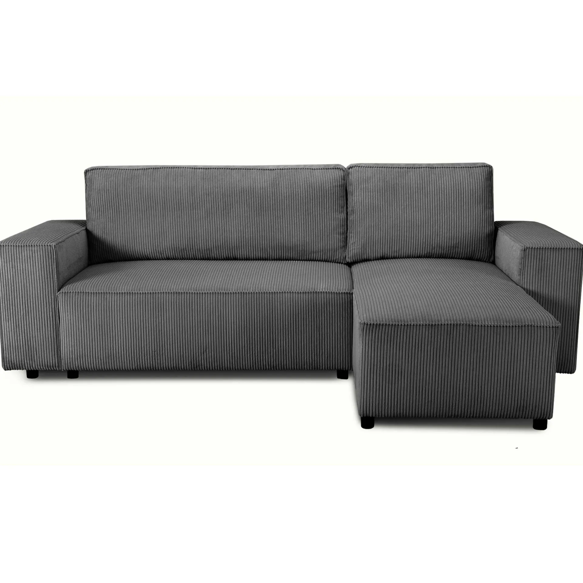PGS Ecksofa Josh rechts - mit Stauraum - gerippter Samt