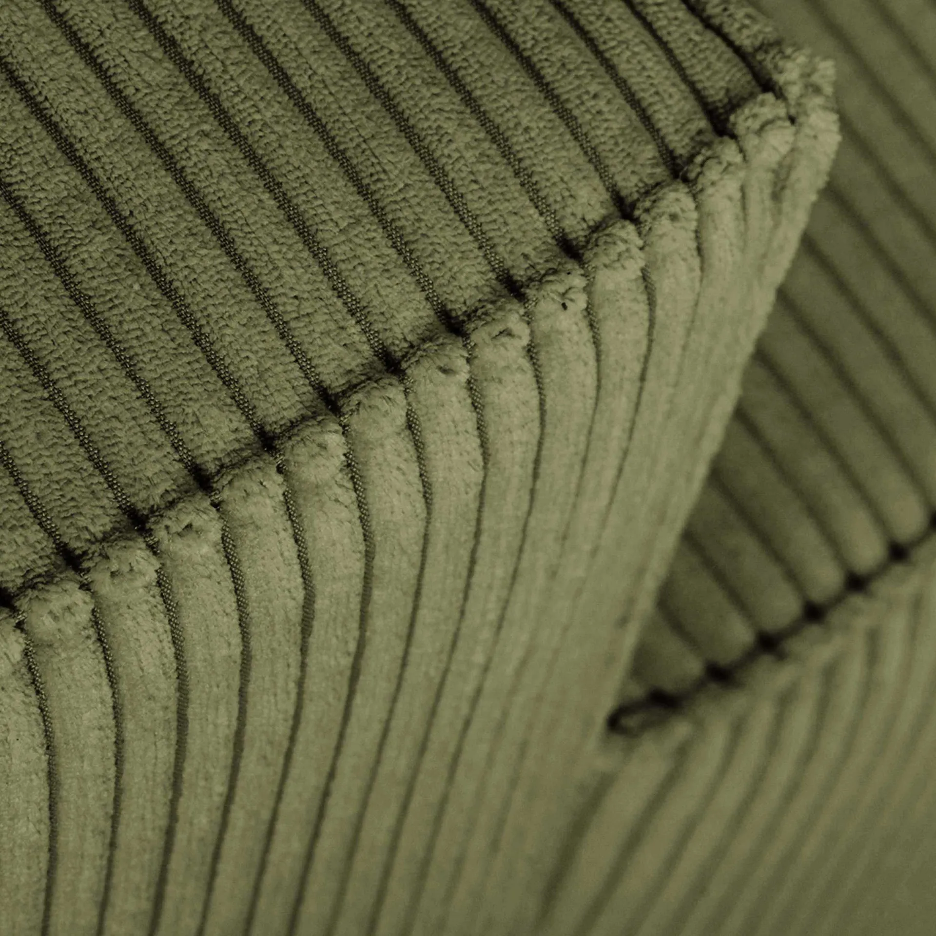 PGS Ecksofa Josh rechts - mit Stauraum - khaki rib velvet