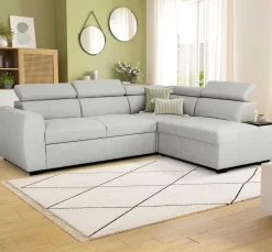 PGS Ecksofa Kelio rechts - verstellbare Kopfstütze - er Stoff
