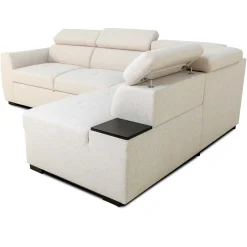 PGS Ecksofa Kelio rechts - verstellbare Kopfstütze - r Stoff