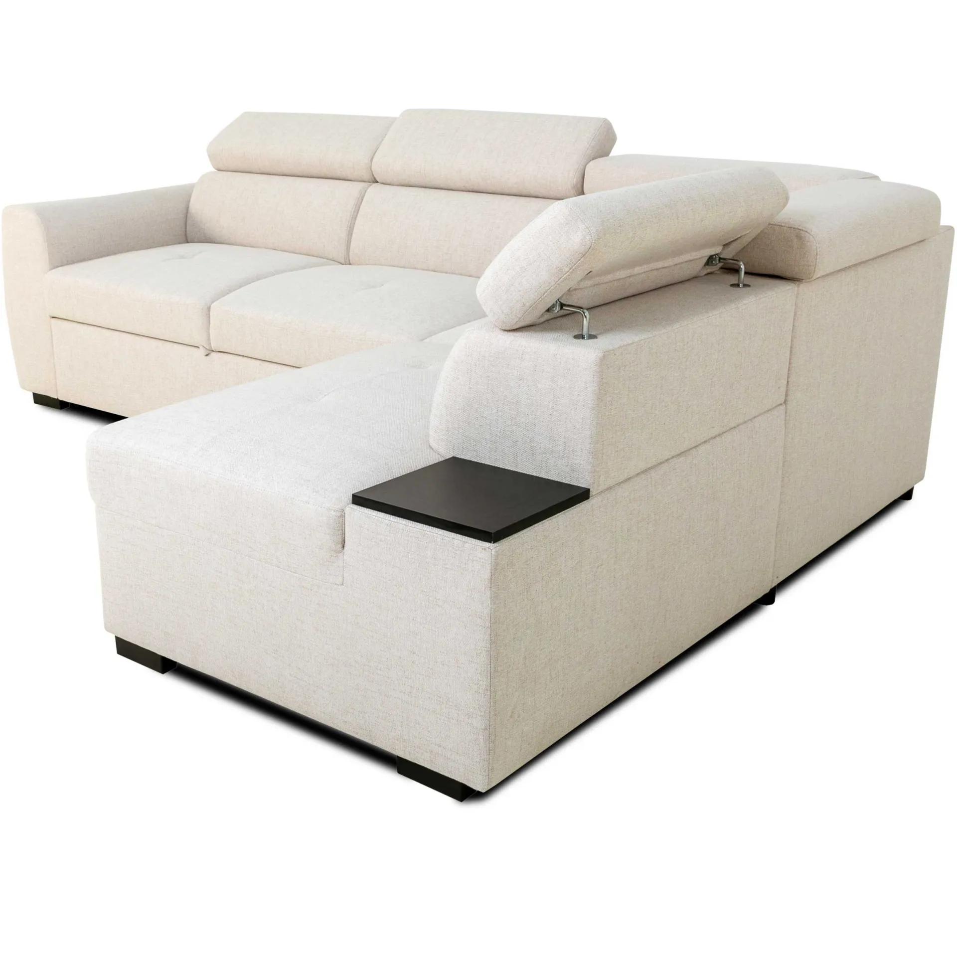 PGS Ecksofa Kelio rechts - verstellbare Kopfstütze - r Stoff