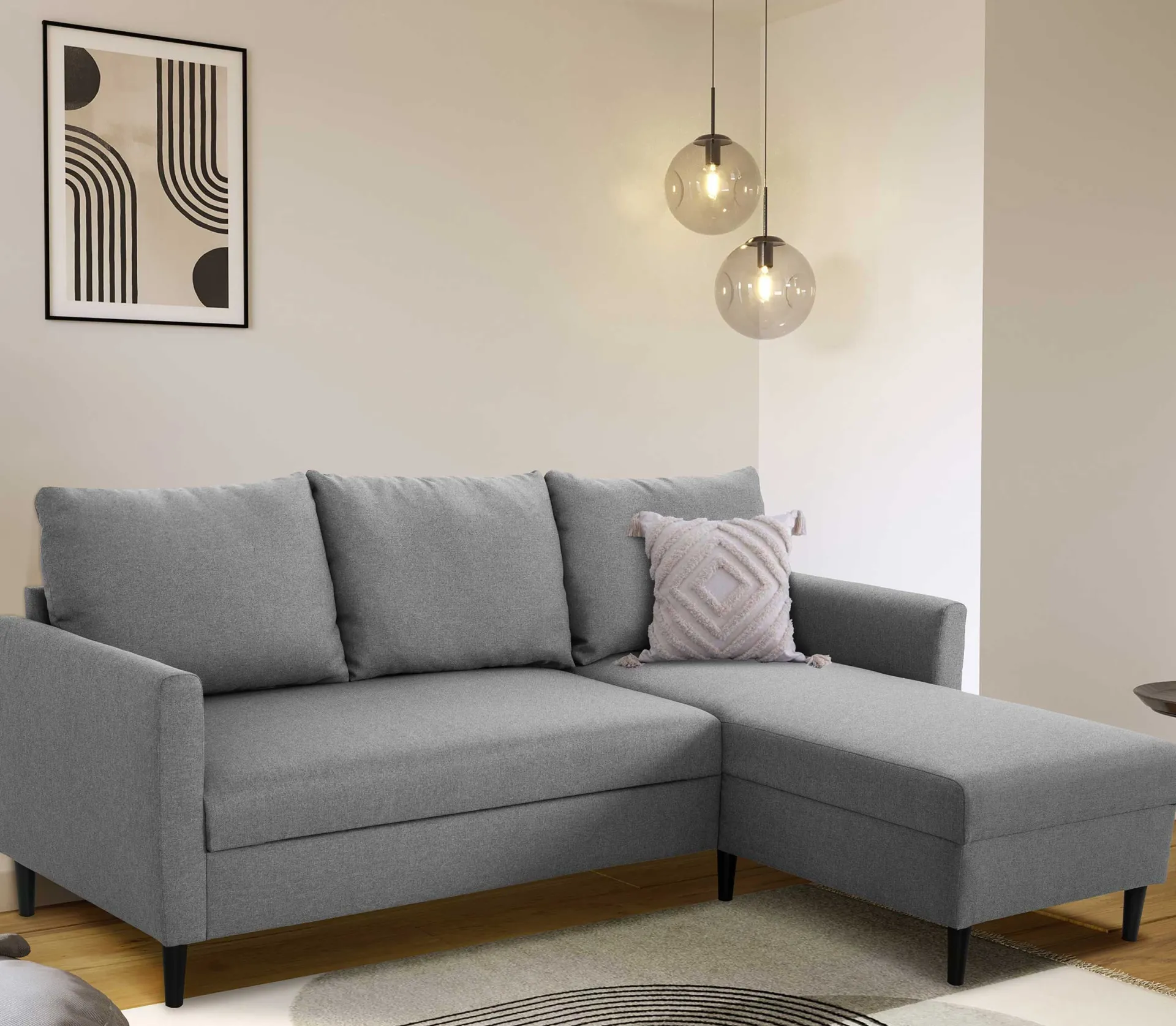 PGS Ecksofa Tweety rechts - 192x137x82cm - er Stoff