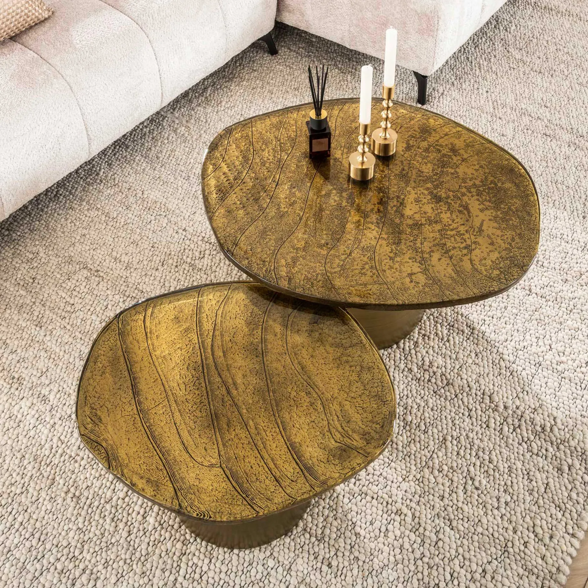 Emob Eclipse Set/2 Couchtische Antique