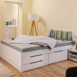 Efetivo Doppelbett 160x200cm mit Stauraum - weiß