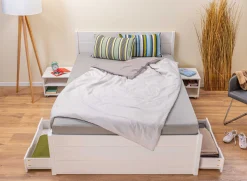 Efetivo Doppelbett 160x200cm mit Stauraum - weiß