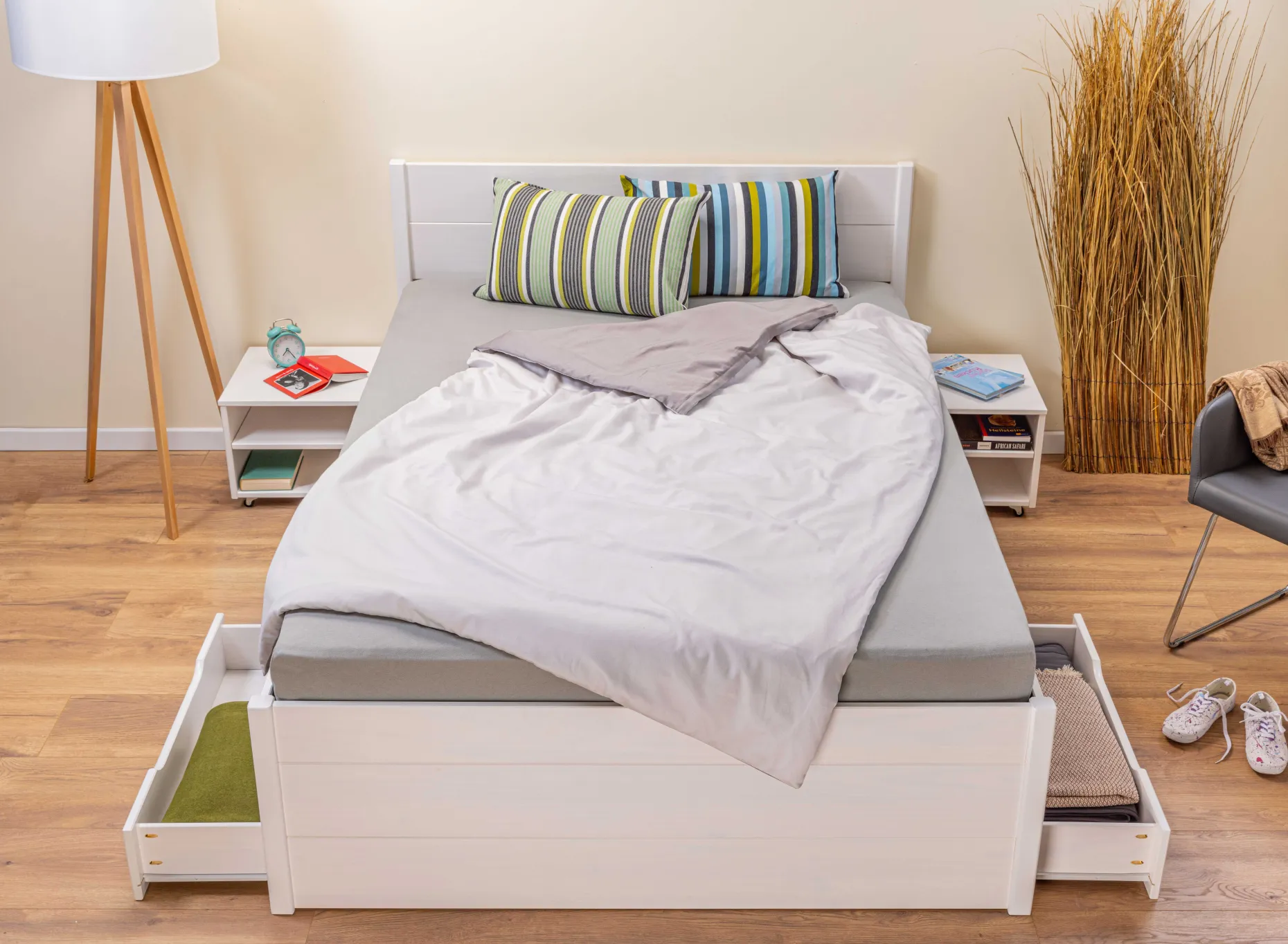 Efetivo Doppelbett 160x200cm mit Stauraum - weiß