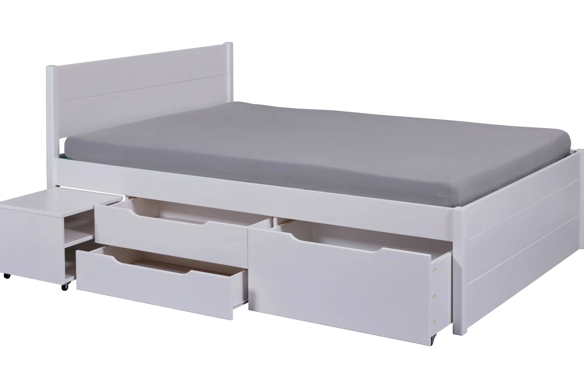Efetivo Doppelbett 140x200cm mit Stauraum - weiß